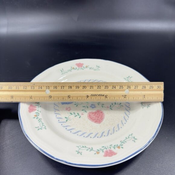 1990s Newcor Stoneware Ceramic Dish Plate Set 4 Plates Dishes Floral Bird Plates - Picture 3 of 13